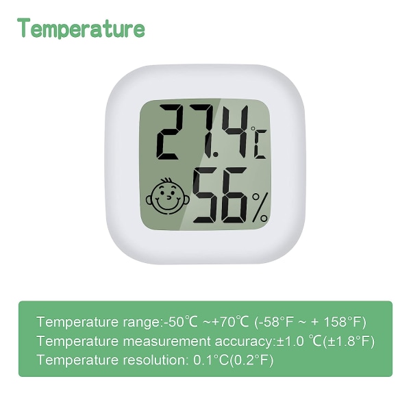 Mini LCD-termometer Digital inomhushygrometer Temperatur Luftfuktighet Hög noggrannhet Handhållen -50℃~70℃ 10%~99% RH（3st）
