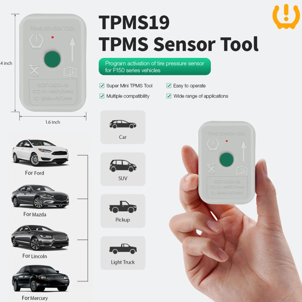 Nytt TPMS 19 däcktrycksövervakningssystem Sensor Reset Training Programming Tool för Ford 8C2Z-1A203-AB TPMS Reset Tool