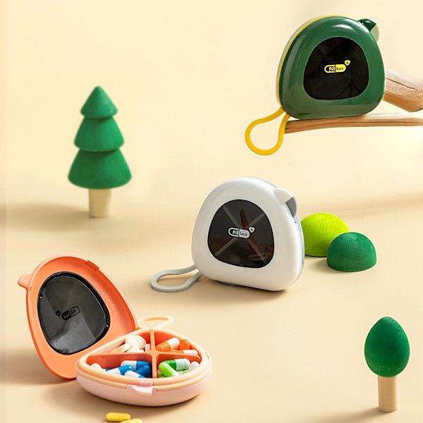 Portable Grid Pill Case Multipurpose Mini Bird Smycken Förvaringsbox Stor kapacitet förseglad case(vit)