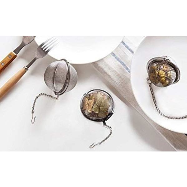 2 stk. te-kugler i rustfrit stålnet, 5,8 cm, te-si, te-infusionssi, filtre til te