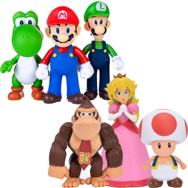 Super Mario-filmen 5”/ 12,5 cm Mario Action Figure Anime handgjorda leksaksfigurer, Louis Kiyoshi West Dragon-spelleksak små modelldekorationer