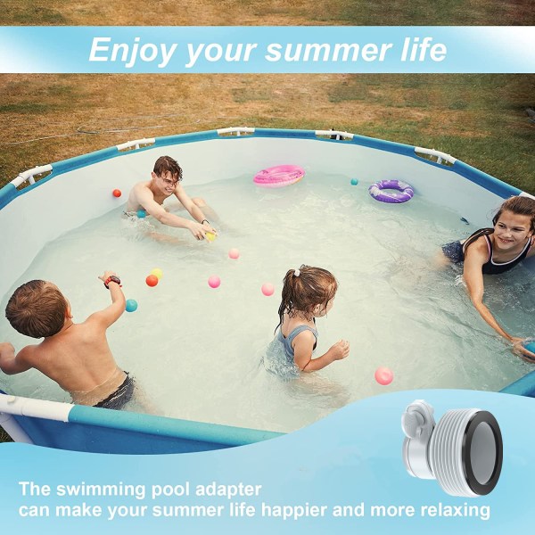 Adapter B för Intex Pool, 1,25" till 1,5" typ B slangadaptrar för pumpar och saltvattensystem (4st)