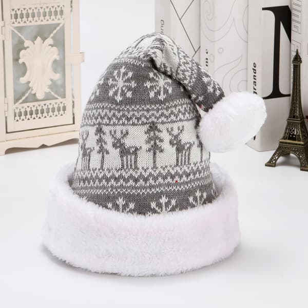 4 stk. julehatt, fleece, snøfnugg, vinterhattdekorasjon for voksne.
