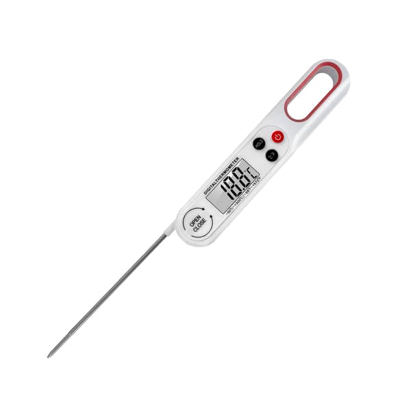 Digital Matlagnings Termometer Vikbar Direktavläsning Grill Kött Termometer (vit)