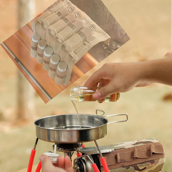 Travel Camping Spice förvaringsväska, Canvas Spice Vattentät Collap
