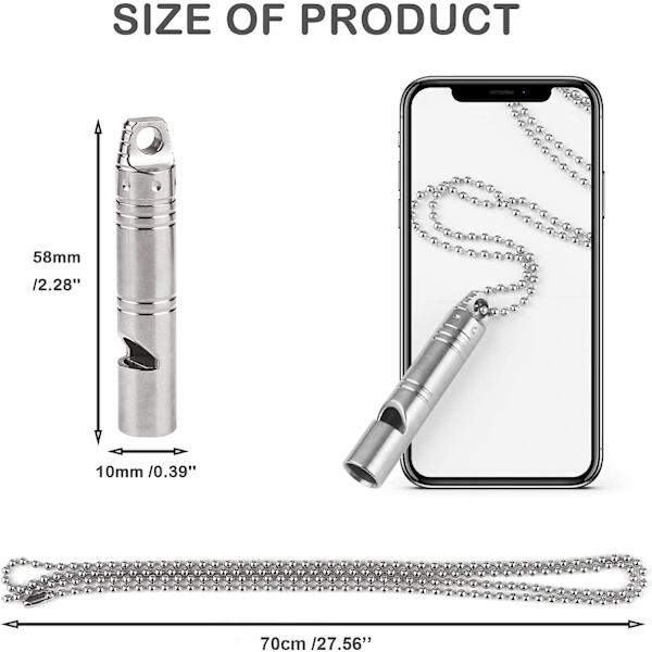 Titanium utomhus nöd visselpipa, EDC loud whistle halsband fo