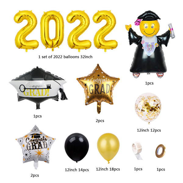 Valmistujaisjuhlakoristeet 2022, Valmistujaisjuhlatarvikkeet valmistujaisasusteisiin