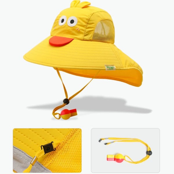 Barn Sommar Solhatt Barn UV & Nackskydd Strandhatt Barn Resehatt Med Flip Lock För Pojkar Flickor Ruddy Shelduck
