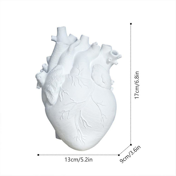 Anatomisk hjärtform Vas Harts Blomkruka Ornament Hem Art Decors