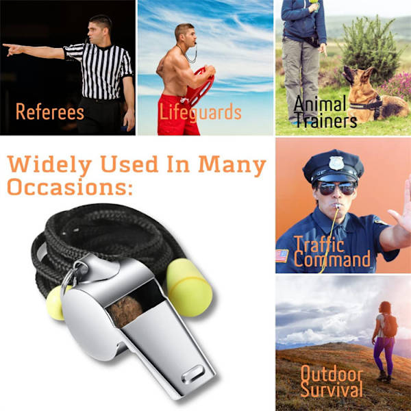 3 st högkvalitativt rostfritt stål Whistle Ball Game Domarspel Cheer Whistle