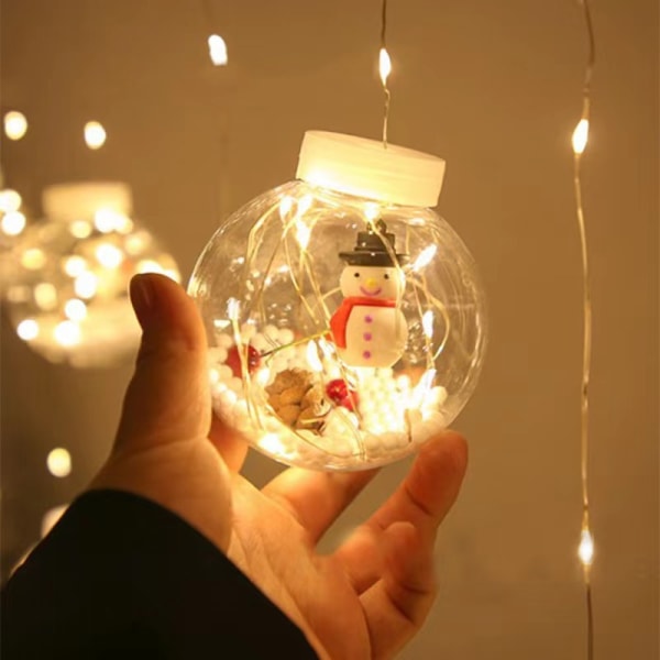 Jul LED önskebollsljus Julgransgardinljus (julsnögubbe)