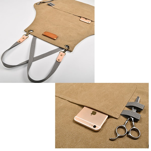 Arbetsförkläde för män, skyddande jeanshaklappar Uniform Heavy Duty Crafted Läder