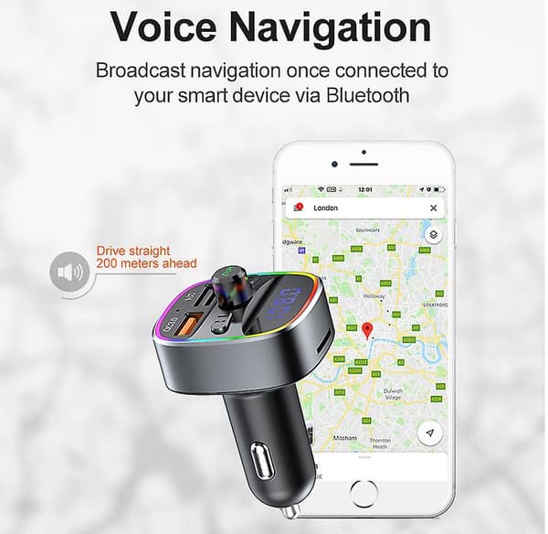 Billader Hurtiglading/ Mp3 Bluetooth-spiller/ FM-sender Fargerike stemningslys