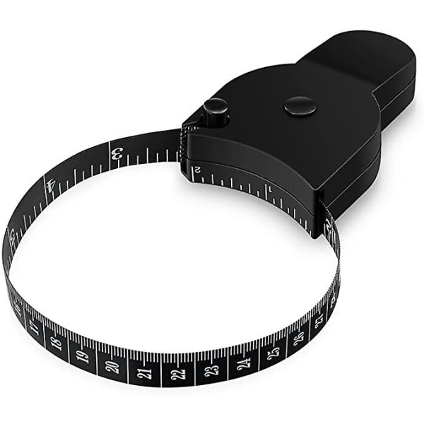 Måttband för kroppsmätning av kroppsfett Mätverktyg för viktminskning 60 tum 150 cm (svart)