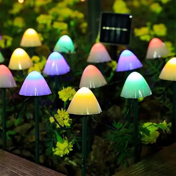 LED Solar Svampe Lys Gadebelysning Udendørs Vandtæt Græsplæne Dekorative lamper Terrasse Have Jul Ferie Dekoration