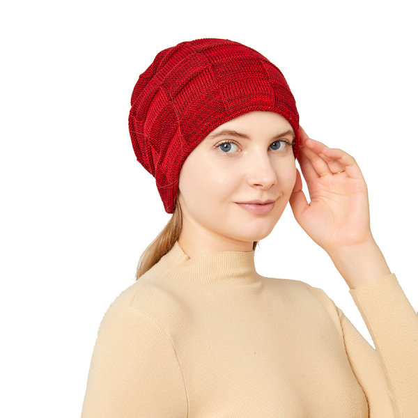 2 st stickad mössa parsektion plus hörselskydd i fleece pile up pullover mössa (röd)