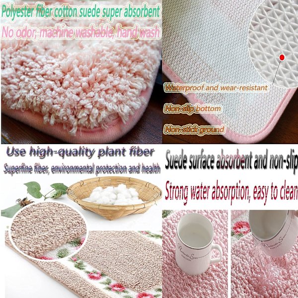 Badrumsmattor, badmattor, badfiltar, maskintvättbara, absorberande, halkfria, tjocka, mjuka, mikrofiber, dörrmattor inomhus och utomhus, lämpliga