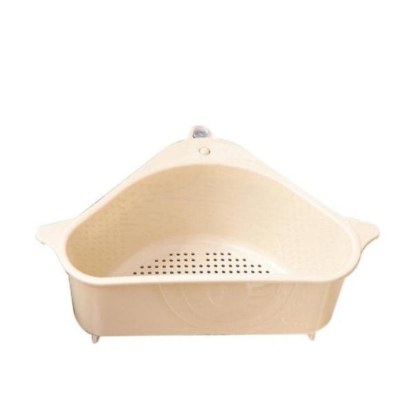 Trekantet Opbevaringshylde Vask Filterbakke Drypbakke Over Vasken (beige)