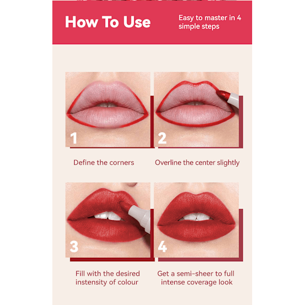 Tarttumaton huultenrajauskynä Matte Light Colour Marker Lip Liner 04#