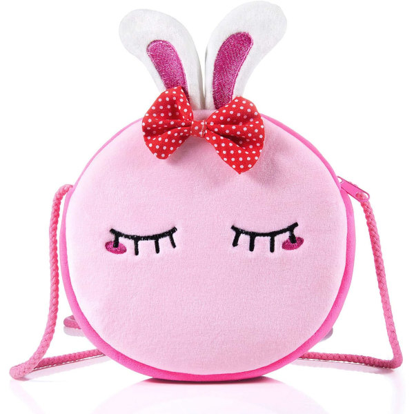 Söt liten flicka handväska Axelväska Plysch toddler Girl Small Crossbody-väska (kanin)