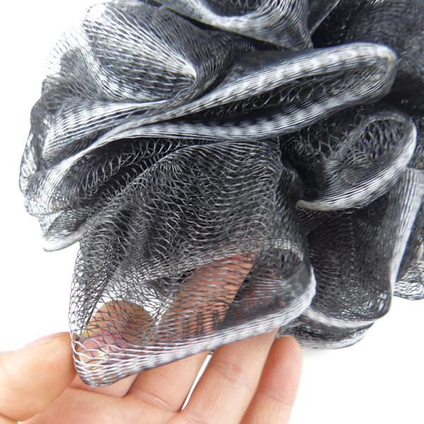 4 stycken Bambu Träkol Fiber Badboll Trähandtag Bad Blomma Halkfritt handtag Badboll Gnid Bad Baksida