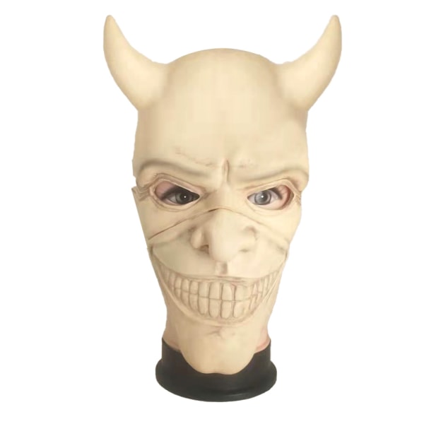 Halloween läskigt ansikte huvudbonad 3-delad kostym svart telefonmask