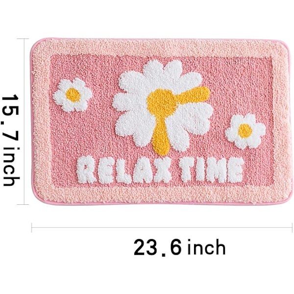 Söta badrumsmattor, extra mjuk mikrofiber dörrmatta Halkfri Tvättbar vattenabsorberande dusch Toalett Badmatta mattor Set, Dörrmatta för inomhuskök - Daisy Fl