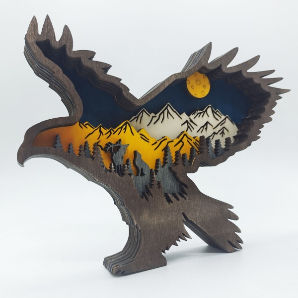 Skovdyr Tre Hjemmeinnredning Nordamerikansk Flerlags Ornament (ørn)