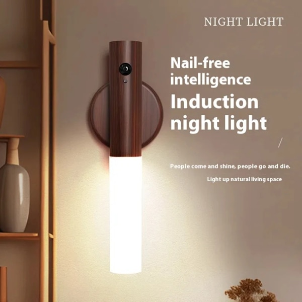 LED-lampa Helautomatisk LED-lampa av induktionstyp USB-magnetisk Korridorer Verandabelysning PIR-rörelsesensor