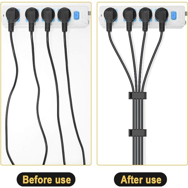 Självhäftande kabelklämmor 50-pack 3M självhäftande kabelklämmor för Ethernet-kablar och kabelhanteringssystem för TV, PC, bärbar dator, skrivbord