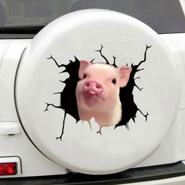 Funny Pig Crackle Car Sticker Trast Window Static Sticker (12inx12in - Style C)