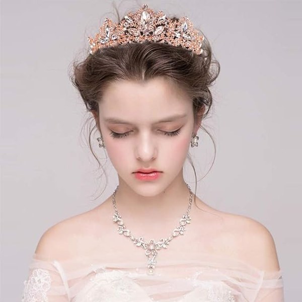 Bröllop Tiaras för kvinnor, Crystal Tiara Princess Crown för kvinnor