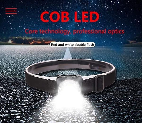 Hodelykt USB Oppladbar, 3000 Lumen LED Hodelykt Med Rødt Lys Vanntett Hodelykt 3 Moduser