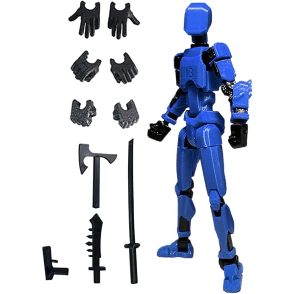 T13 Action Figure, Titan 13 Action Figure, Robot Action Figure, 3D Printed Action[HK] blue