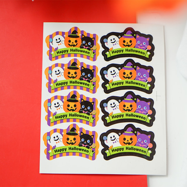 Halloween Candy Stickers Halloween Party Alien Pumpkin Spooky Cat Game Stickers För konfektförpackning 20-pack