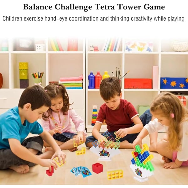 32st Tetra Tower Spel Balans Staplingsblock, Tetra Tower Balansstapling Brädspel Byggstenar Pusselleksak, Familjespel Födelsedag för barn Vuxna
