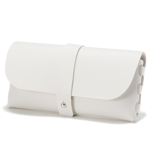 2 Case i mjukt läder Presbyopia Myopia Packaging Box Solglasögon Förvaringsbox (svart+vit)