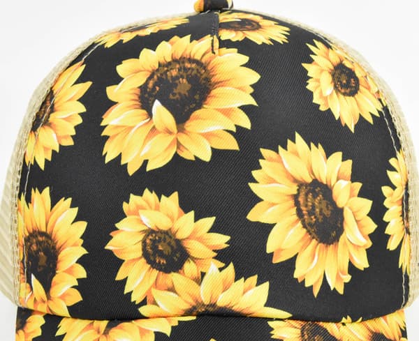 Solsikke Crossover Elastisk Mesh Hatt Bomull Hestehale Baseball Caps Solskjerm Hatt