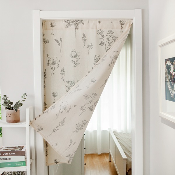 1 Stycke Skiss Blomma Tryck Dörrgardin Modern Enkel Hängande C