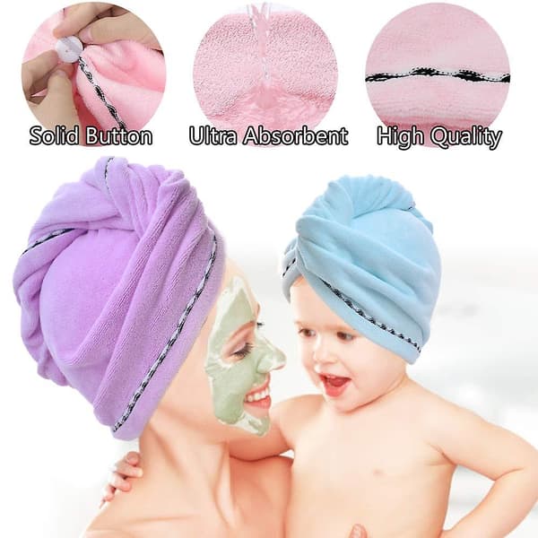 3 pakker hårtørrer, hurtigtørrende mikrofiber hårtørrer, badehætter til hårtørrer, badehåndklæder til hår, hurtigtørrende hatte til kvinder