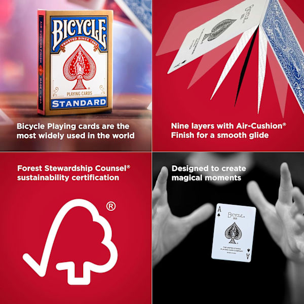2Bicycle- Rider Back Standard Index 2 Pack 2 Poker Card Game, Red E Blue, 63 x 88 Mmm