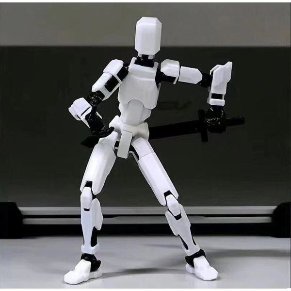 T13 Action Figure, Titan 13 Action Figure, Robot Action Figure, 3D Printed Action[HK] black+white