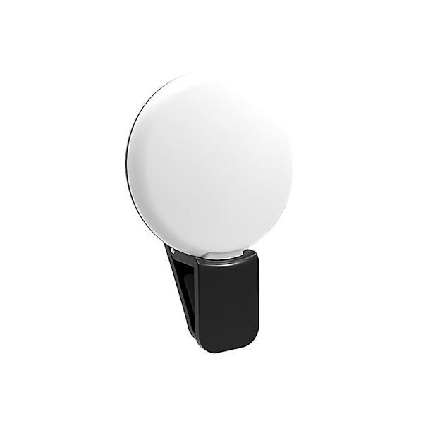 2 kpl Klipsikiinnitteinen pyöreä yleismallin LED-selfievalo puhelimeen (musta)