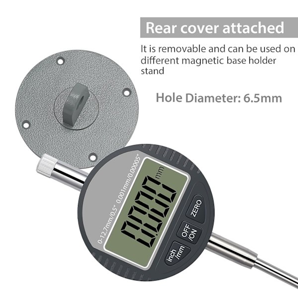 LED digital mikrometer 0,001 mm/0,00005' Precisionsmätare Digital indikator 0-12,7 mm/1' Elektronisk urtavla/Digital sondindikator