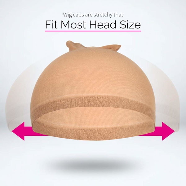 4 stycken Ljusbrun Strumpa Peruk Kepsar Stretchy Nylon Peruk Kepsar för kvinnor