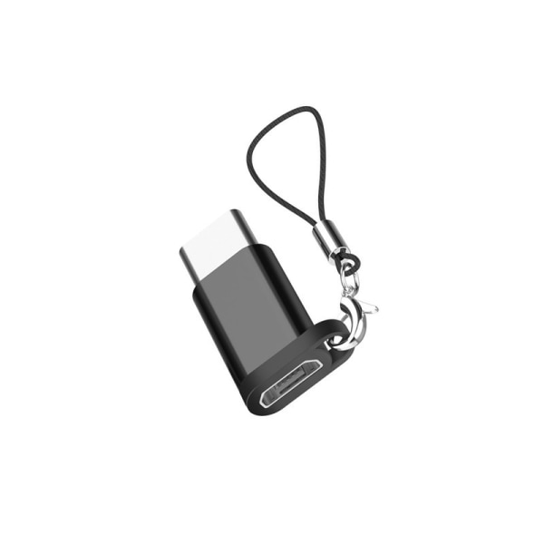 Nyckelring Android till Type-c mobiltelefonadapter USB till mikrodataladdningshuvud (10 stycken, slumpmässig färg)