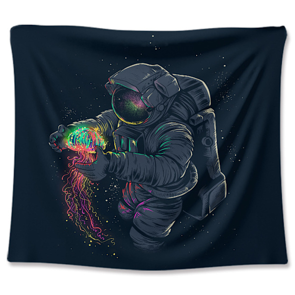 Space Tapestry Trippy Tapestry Kul Astronaut Plakat Tapestry Herre Gutter Plakater for Soverom Fantasy Galaxy Manet Blacklight Boho Hippie Veggoppheng