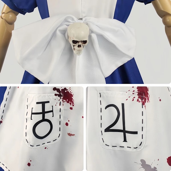 Anime Alice Princess -mekko, piikatytön esiliinamekko, Game Madness Returns Alice Cosplay -asu naisille ja tytöille Halloween-juhliin M