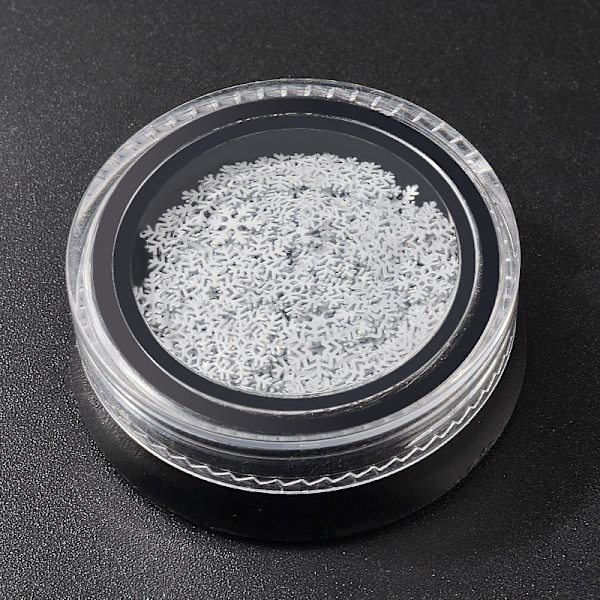3 set Snowflake nagelglitter juldekorationer vit