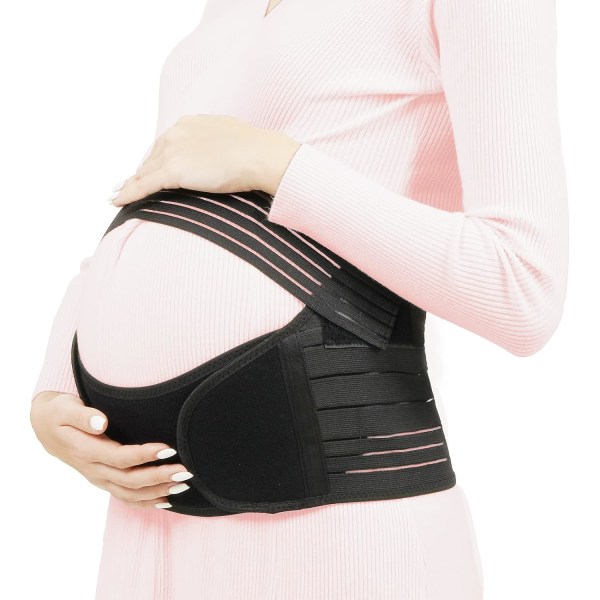 Pregnancy Belly Support Band, 3 i 1 Maternity Belly Band för gravida kvinnor, andningsbart och justerbart magband för gravida kvinnor för att stödja bäckenet,
